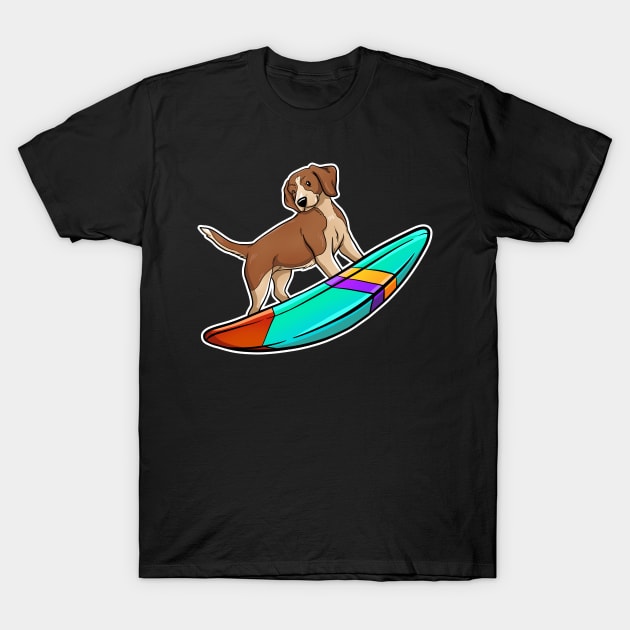 Surfing Beagle Dog T-Shirt by Brandfather